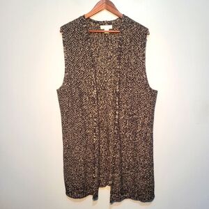 Christopher & Banks Sleeveless Open Front Cardigan Sweater Womens‎ Size XL Navy